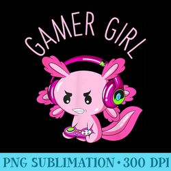 axolotl gamer girl clothing funny gamesolotl for girls - shirt graphics for download