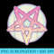 Pastel Goth Vaporwave Pentagram Satan Donut T - Printable PNG Graphics - Add a Festive Touch to Every Day