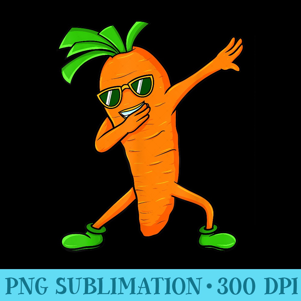 Dabbing Carrot Cute Vegan Food Vegetable Lover - PNG Download Icon - Premium Quality PNG Artwork