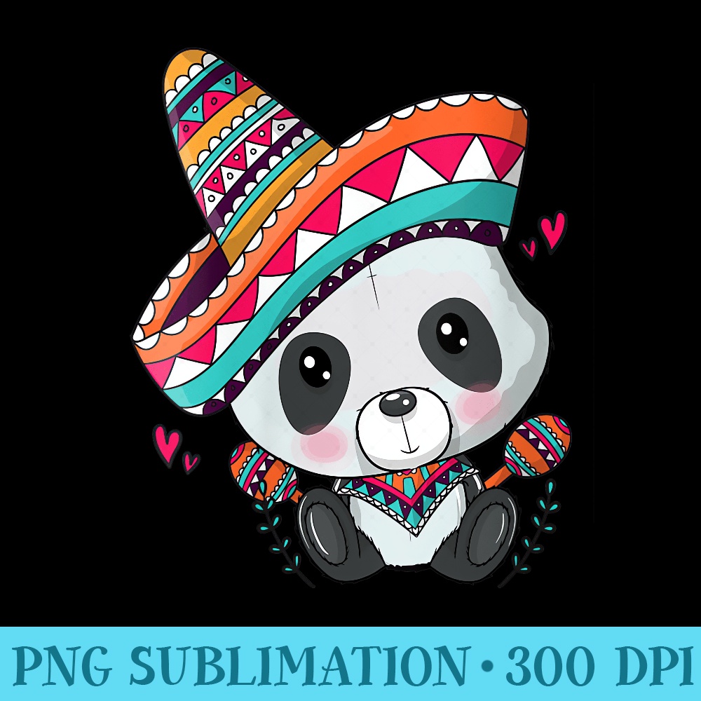 s Cute Kawaii Panda mexican mariachi cinco de mayo dia muerto - Shirt Mockup Download - Transform Your Sublimation Creations