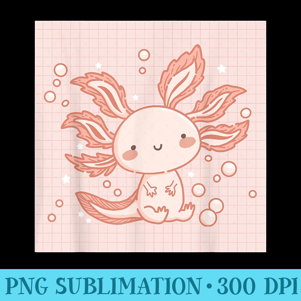 Cute Axolotl Kawaii Anime Aesthetic Pastel - Transparent PNG Download - Unique And Exclusive Designs