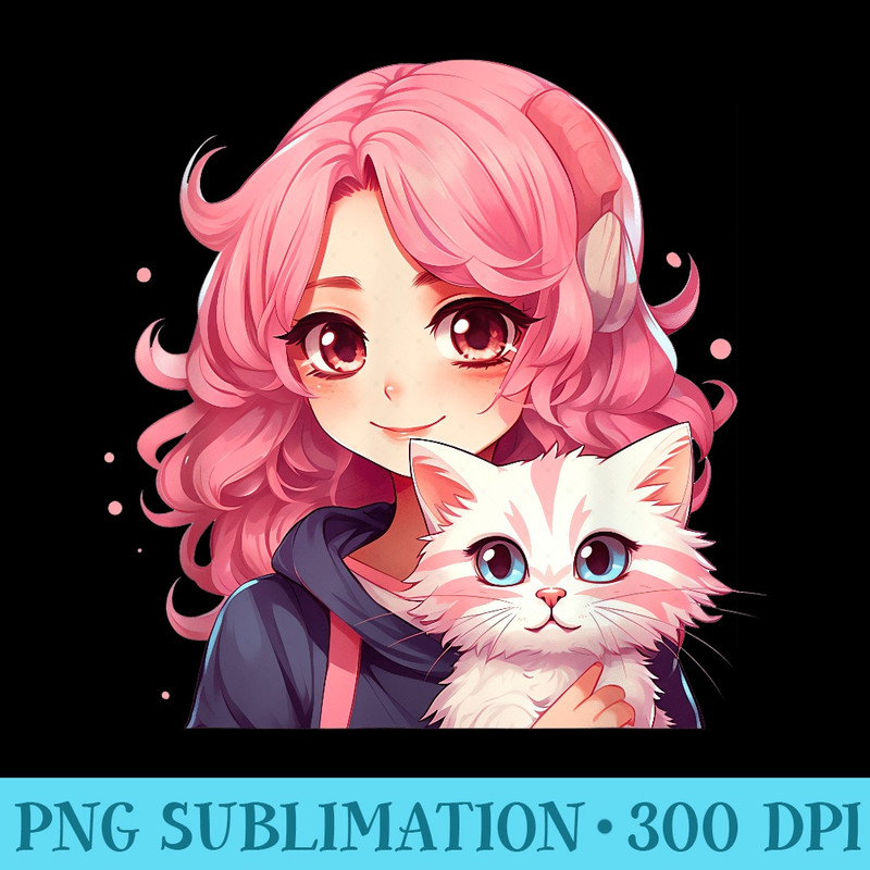 Anime and Cats Lover for n Manga kawaii Graphic Otaku - Free Transparent PNG Download - Unique And Exclusive Designs