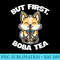 But First Boba Tea Funny Cute Corgi Drinking - PNG Download Clipart - Perfect for Creative Projects