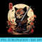 Japanese Samurai Cat Tattoo, Kawaii Ninja Cat - PNG Sublimation - Quick And Seamless Download Process