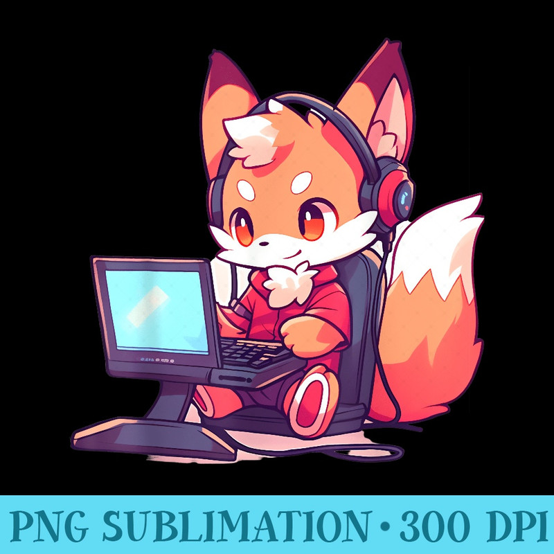 Kawaii Gamer Fox - PNG Picture Gallery Download - Limited Edition And Exclusive Designs