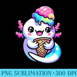kawaii anime axolotl love funny girl mexican salamander - digital png downloads