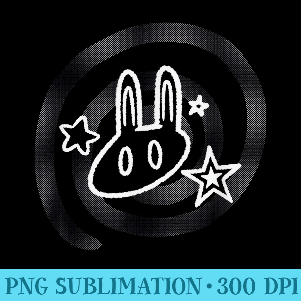 90s Cute Kawaii Y2K Bunny Rabbit with Starry Tail - Download PNG images - Boost Your Success with this Inspirational PNG Download