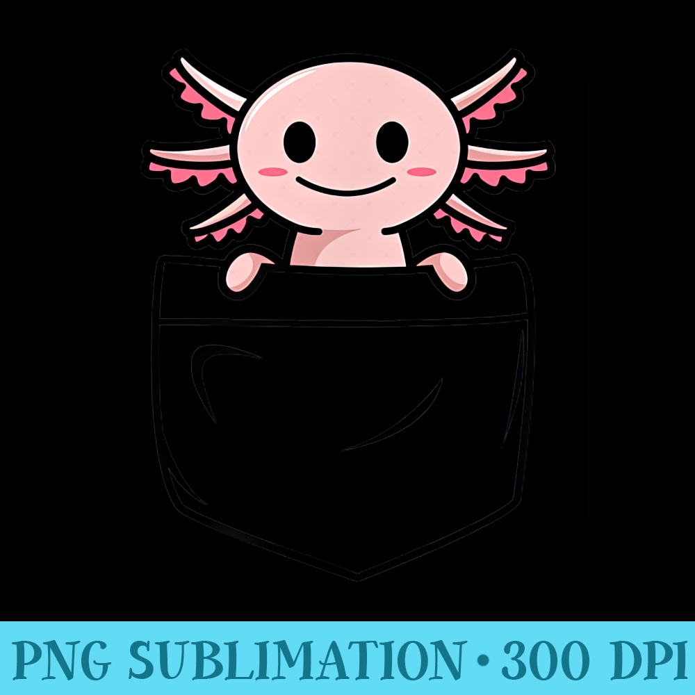 Kawaii Axolotl Back To School Pocket Pet Axolotls - Sublimation printables PNG download - Lifetime Access To Purchased Files