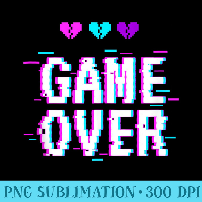 Game Over Vaporwave Sad Kawaii Aesthetic Harajuku Eboy Egirl - PNG Download Clipart - Defying the Norms