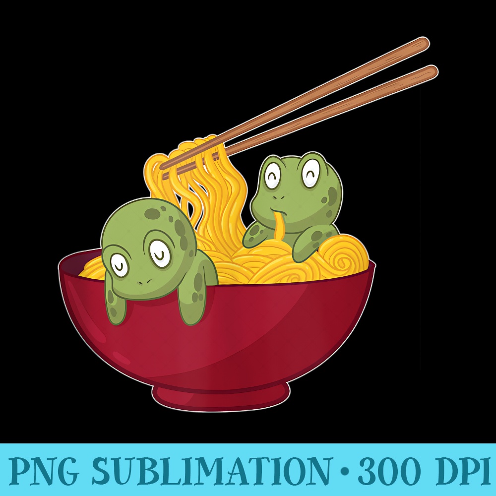 Kawaii Anime Japanese Ramen Noodles Toad Bull Frog - Shirt Clipart Free PNG - Premium Quality PNG Artwork