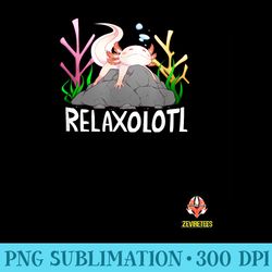 relaxolotl a cute relaxing axolotl on a rock - free transparent png download