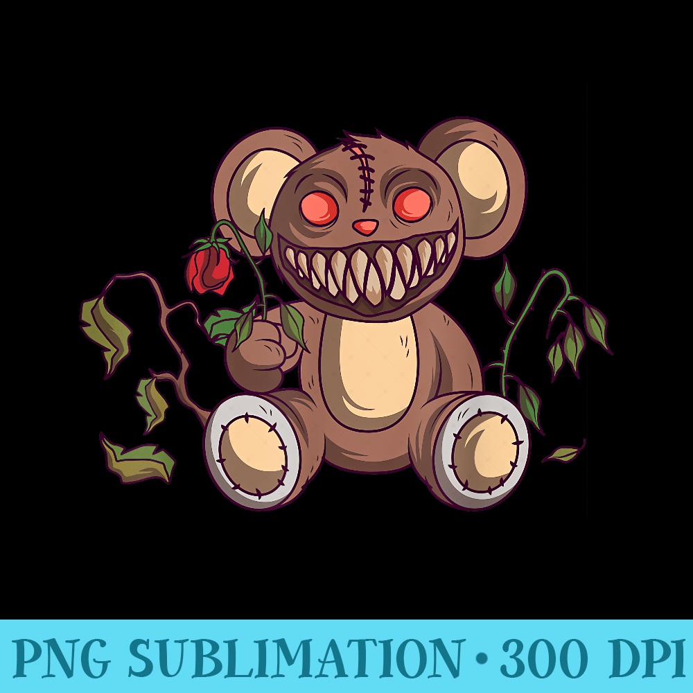 Kawaii Pastel Goth Teddy Bear Gothic Bear Voodoo Nu Goth - Download PNG Pictures - Perfect for Creative Projects
