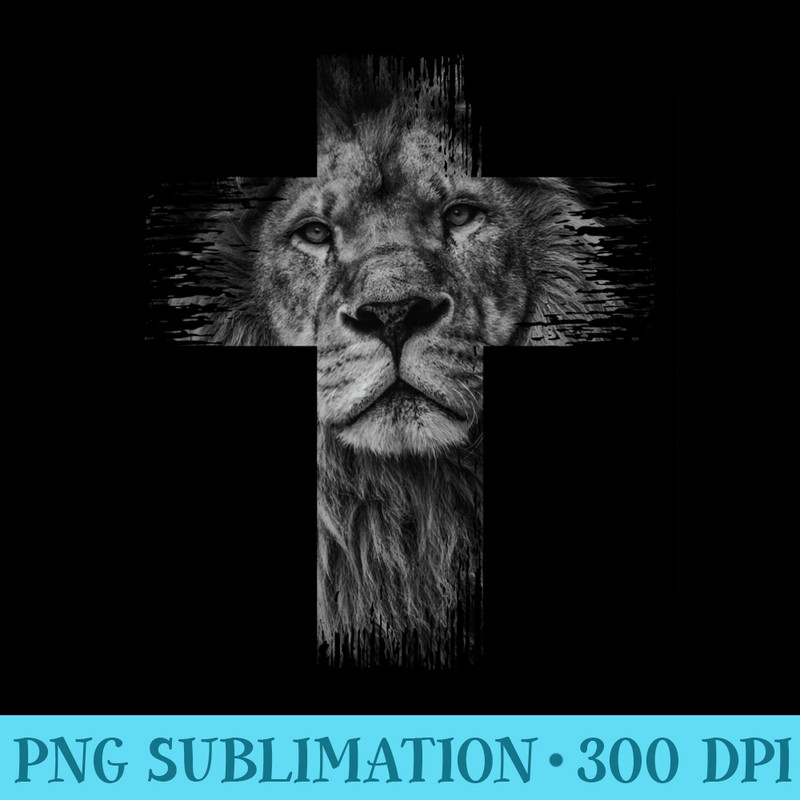 Christian Jesus Lion of Tribe Judah Cross for Men - PNG Picture Download - Bold & Eye-catching
