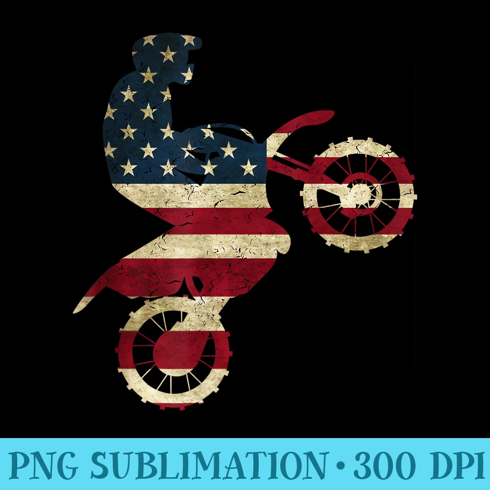 Motocross Dirt Bike tshirt American Flag Brap Dad - PNG Illustration Download - Unleash Your Inner Rebellion