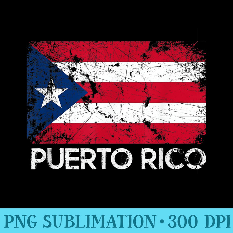 Puerto Rican Flag T  Vintage Made In Puerto Rico - PNG Graphic Resource - Easy-To-Print And User-Friendly Designs