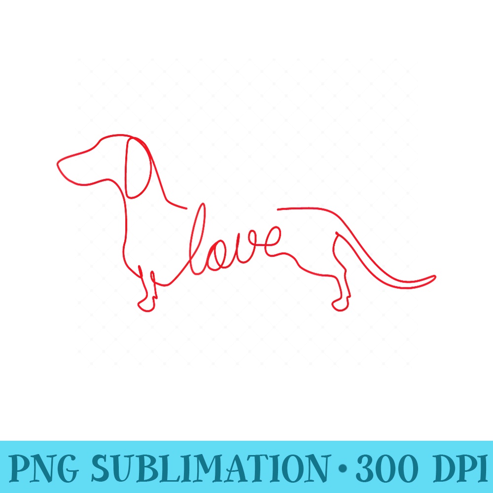Dachshund Chiweenie Wiener Dog Love Art Sketch - PNG File Download - Eco Friendly And Sustainable Digital Products