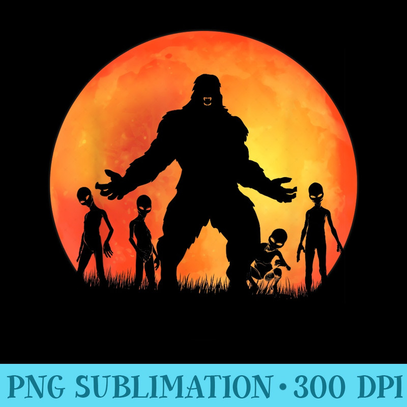 Halloween Bigfoot Alien Full Moon - PNG Vector Download - Unleash Your Inner Rebellion