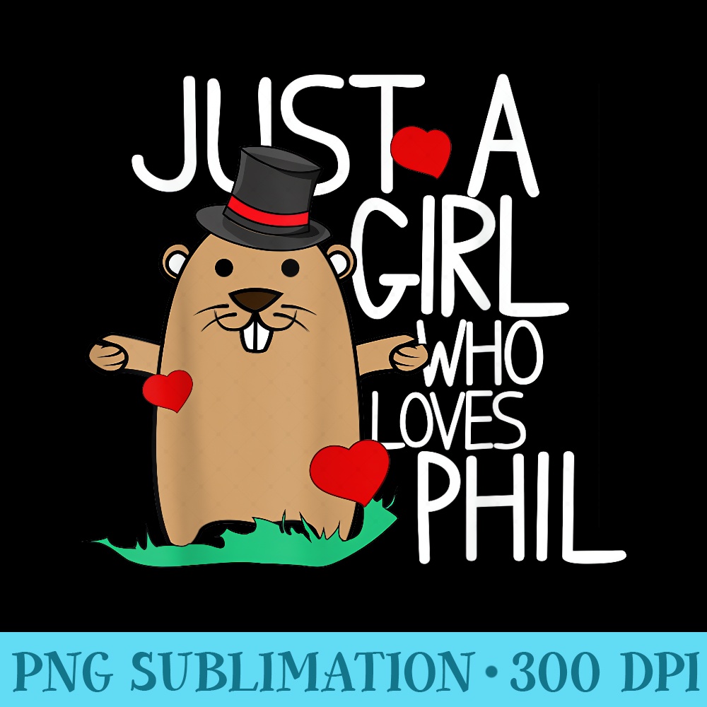Punxsy Phils Cute Groundhog Day Holiday Design for Girls - Transparent PNG Collection - Easy-To-Print And User-Friendly Designs