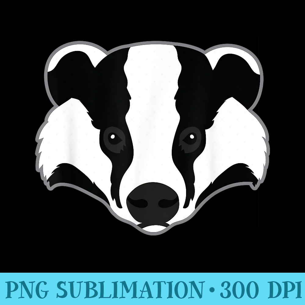 Funny Badger Animal Face Art Clothing Idea - PNG Illustration Download - Vibrant and Eye-Catching Typography