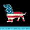 Dachshund 4th of July American Flag Dog Lovers Men USA - Transparent PNG Collection - Enhance Your Apparel with Stunning Detail