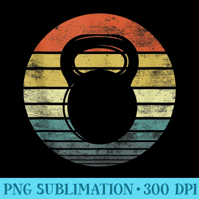 Kettlebell Funny Workout Retro Vintage Fitness Gym - PNG Graphic Download - Enhance Your Apparel with Stunning Detail