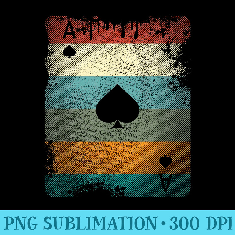 Vintage Poker Ace Of Spades T Retro Cards - High Resolution PNG File - Boost Your Success with this Inspirational PNG Download