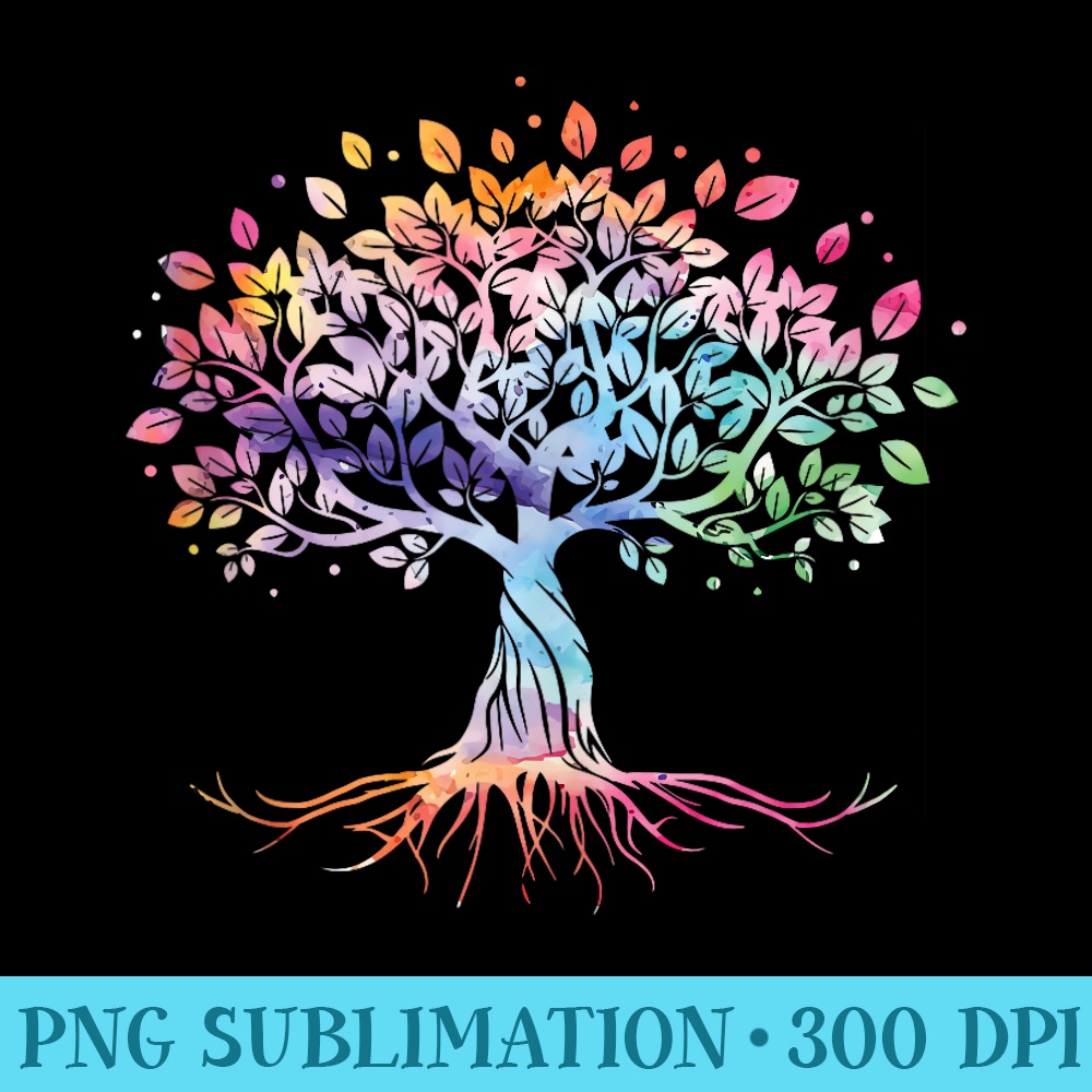 Colorful Life Is Really Good Vintage Unique Tree Art - Download Transparent Shirt - Premium Quality PNG Artwork