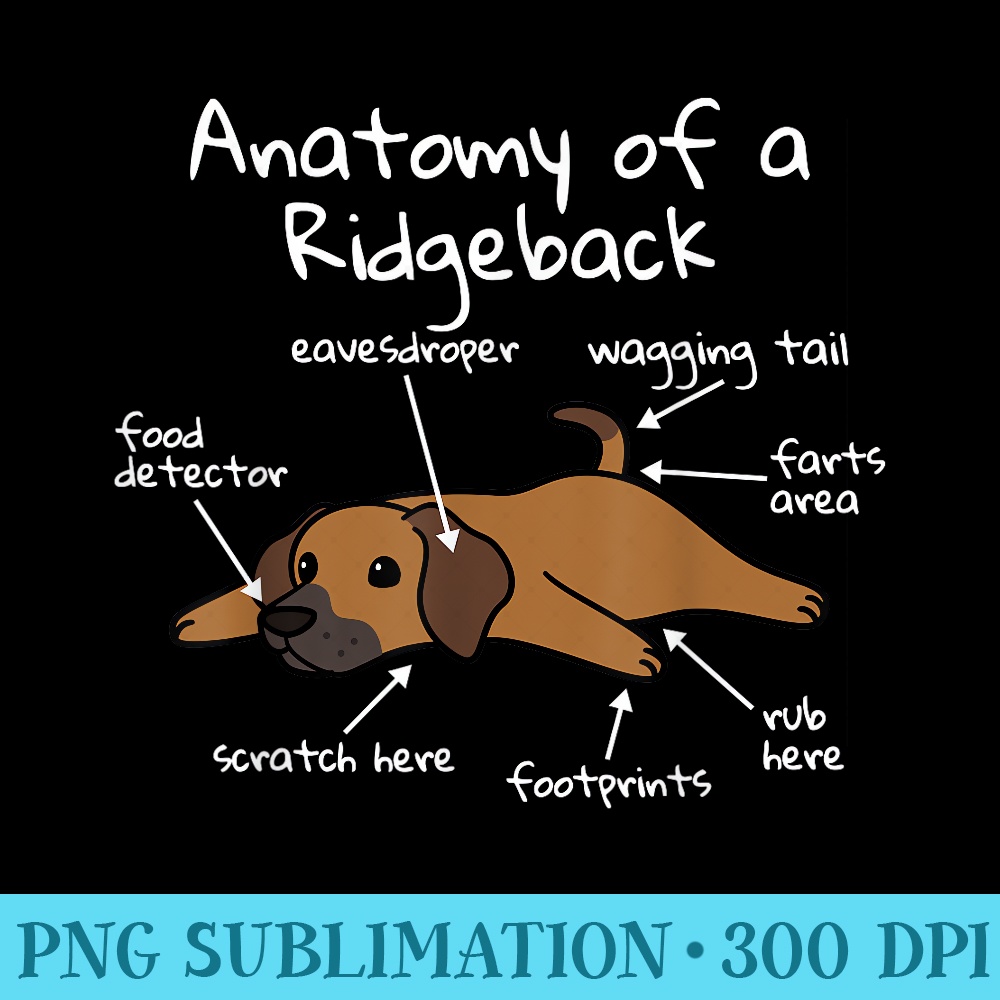 Anatomy Of A Rhodesian Ridgeback Funny Dog - PNG Graphic Download - Spice Up Your Sublimation Projects