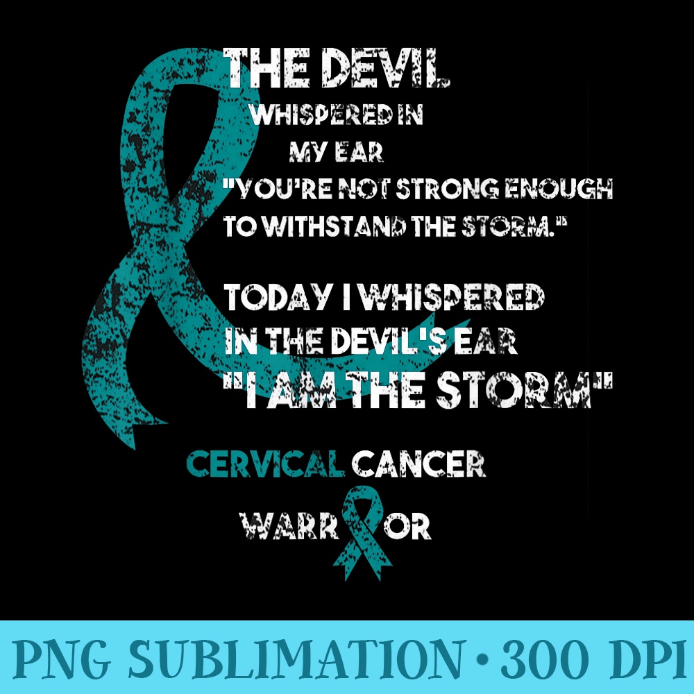 Cancer Fighter Cervical Cancer Awareness - High Resolution PNG Artwork - Quick And Seamless Download Process