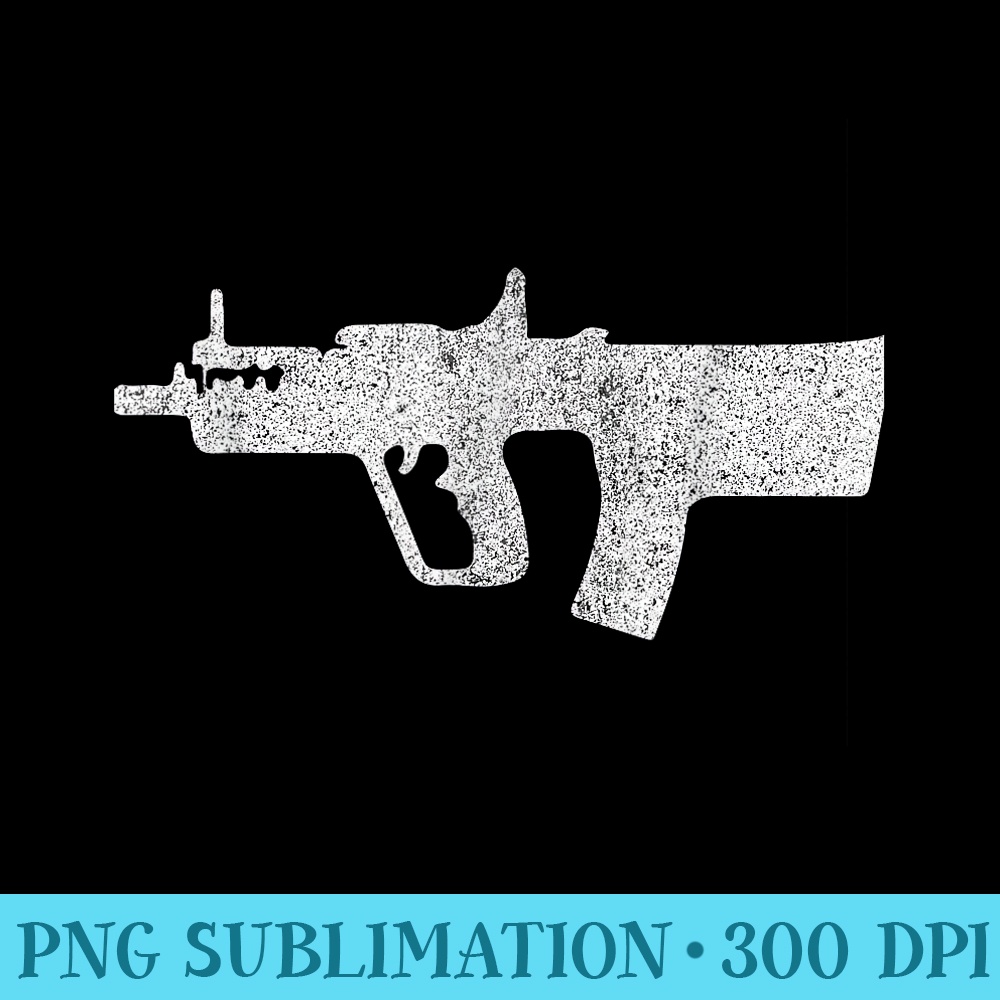MTAR 21 Bullpup Assault Rifle Retro Distressed - High Resolution PNG Artwork - Stunning Sublimation Graphics