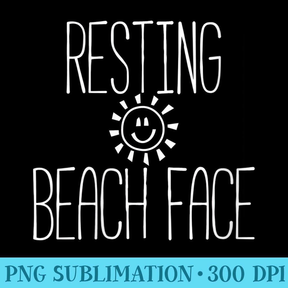 s Resting Beach Face Design - High Resolution PNG Image - Transform Your Sublimation Creations