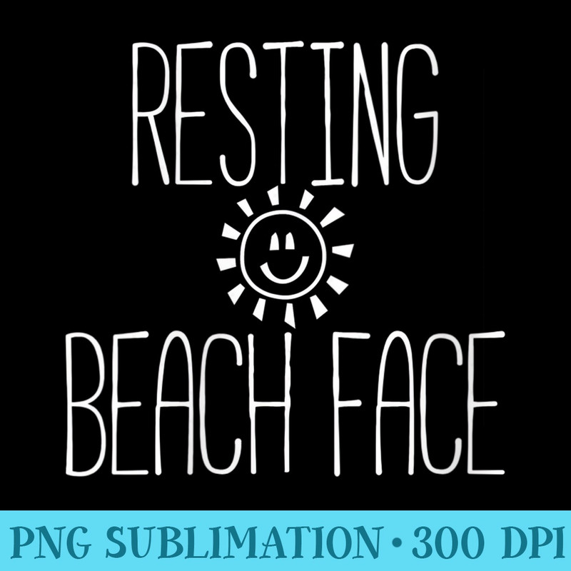 s Resting Beach Face Design - High Resolution PNG Image - Transform Your Sublimation Creations