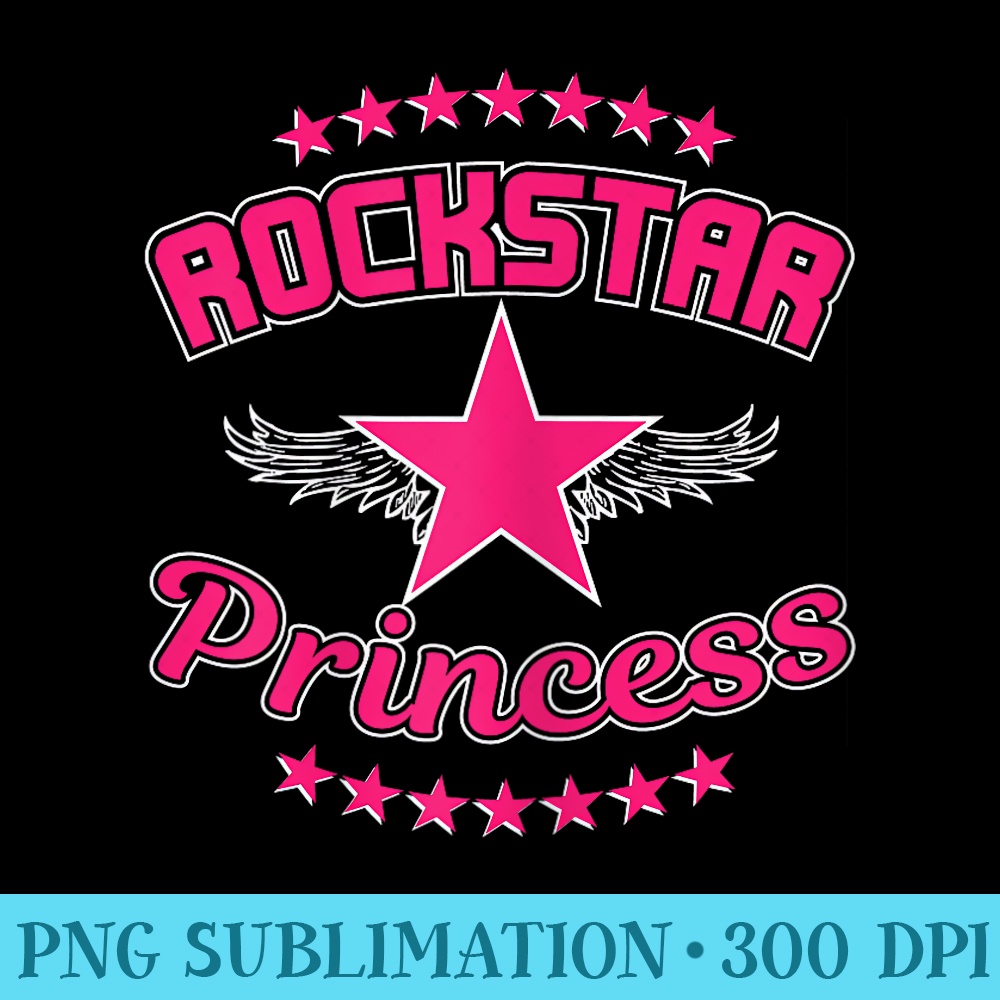 Rock Princess tshirt Rockstar Birthday Girl Party Ts - Transparent PNG File - Perfect for Creative Projects