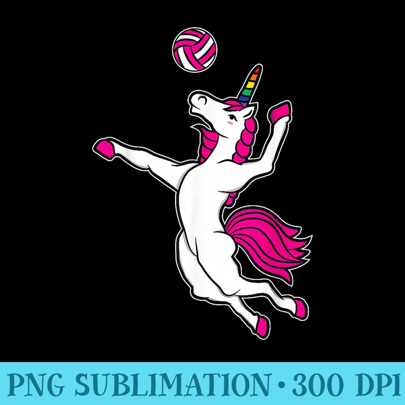 Funny Volleyball Unicorn T For Volleyball Girls - High Quality PNG Download - High Resolution And Print-Ready Designs