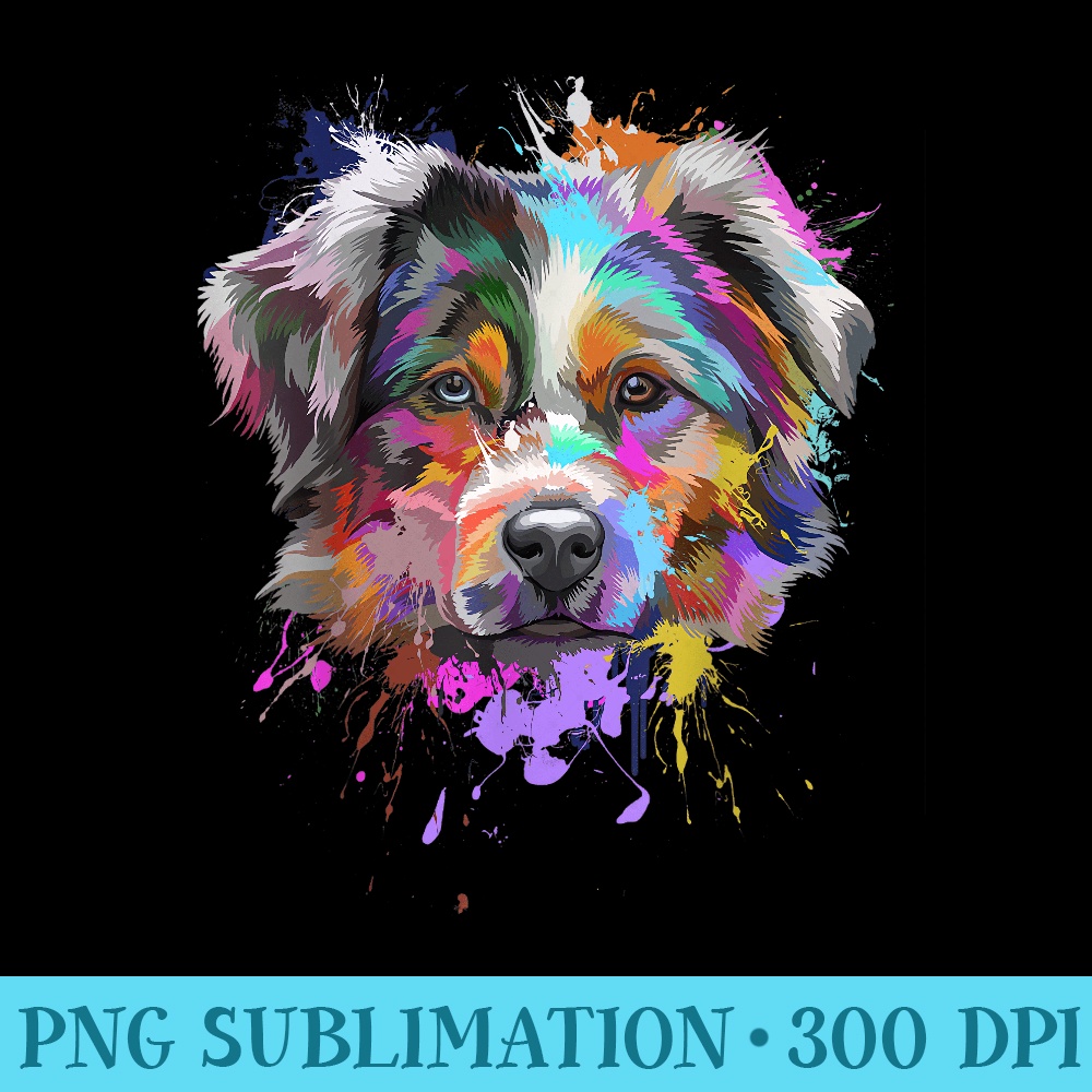 Splash Art Australian Shepherd T  Aussie Lover - PNG File Download - Create with Confidence