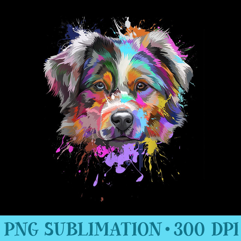 Splash Art Australian Shepherd T  Aussie Lover - PNG File Download - Create with Confidence