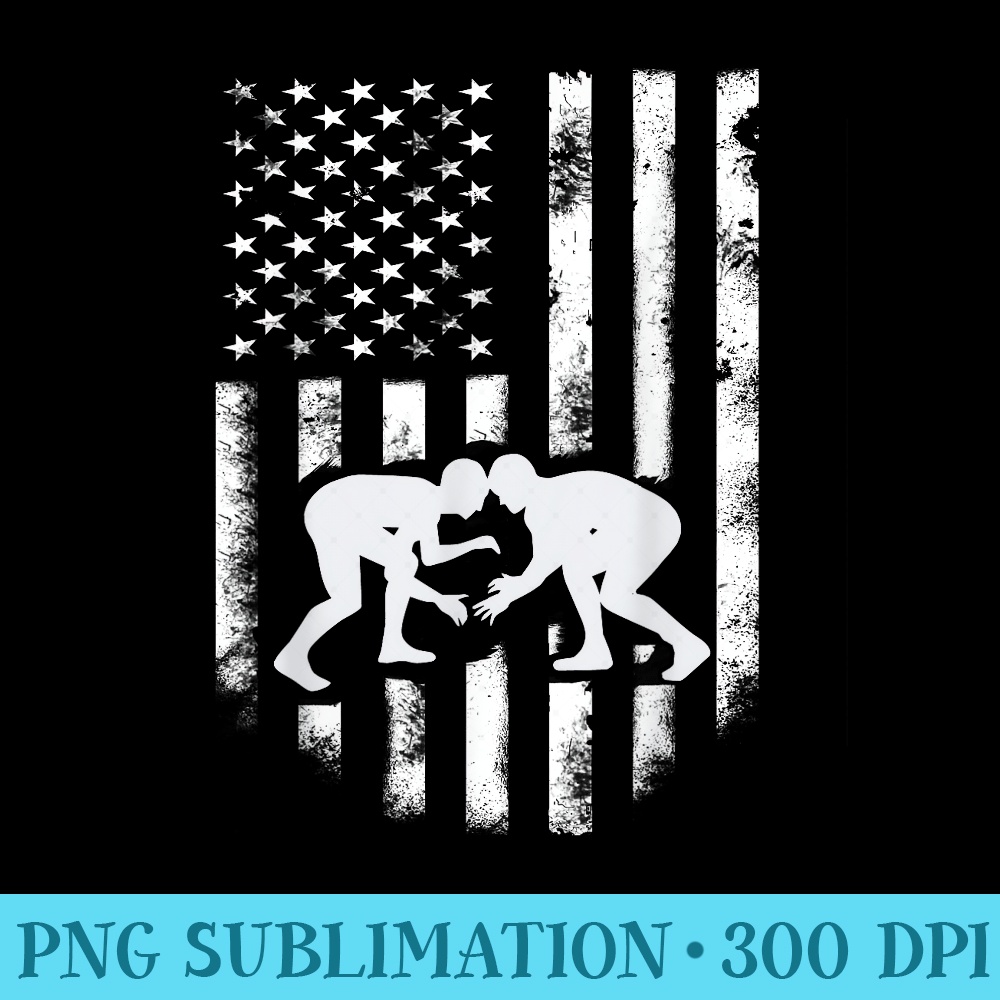 American Flag Wrestling T Distressed Wrestle - Download Transparent Graphic - Lifetime Access To Purchased Files