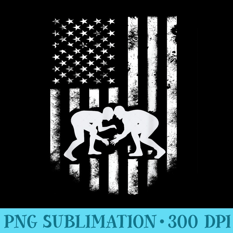 American Flag Wrestling T Distressed Wrestle - Download Transparent Graphic - Lifetime Access To Purchased Files