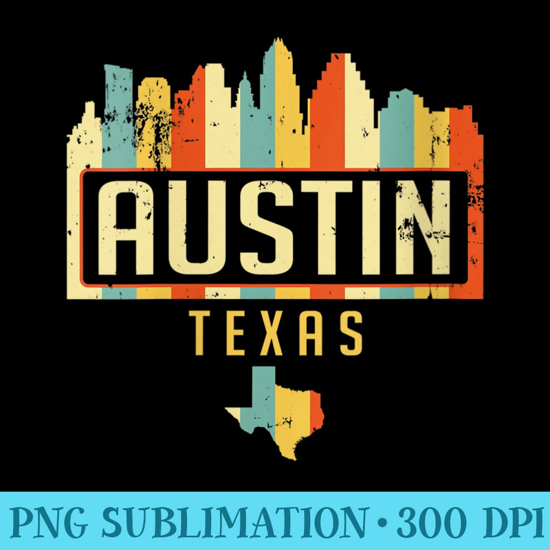 s Vintage 1980s Style Austin Texas Austin Texas Souvenir - PNG Download Website - Vibrant and Eye-Catching Typography