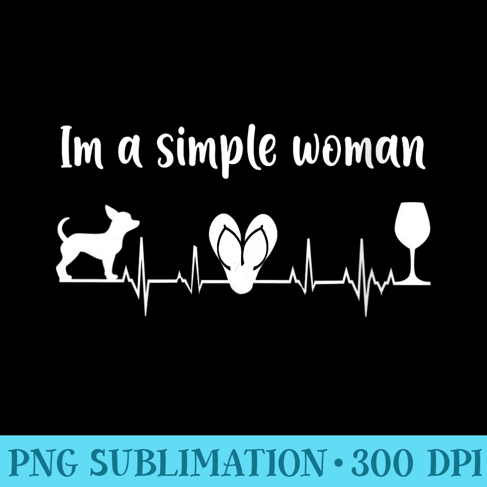 Womens Im a simple woman Chihuahua Wine Flip Flops Dog EKG 1694.jpg