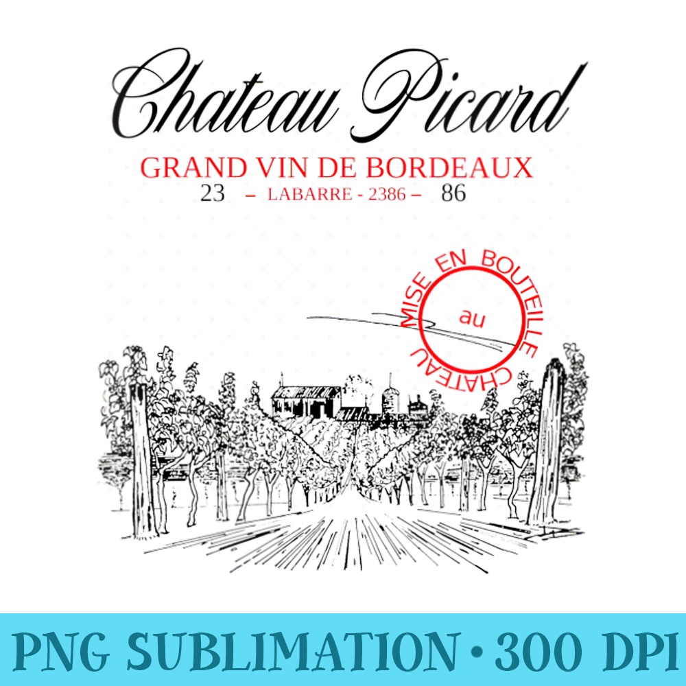 Womens Funny Chateau Picard Wine Nerd Geek Graphic - PNG Download High Quality - High Resolution And Print-Ready Designs