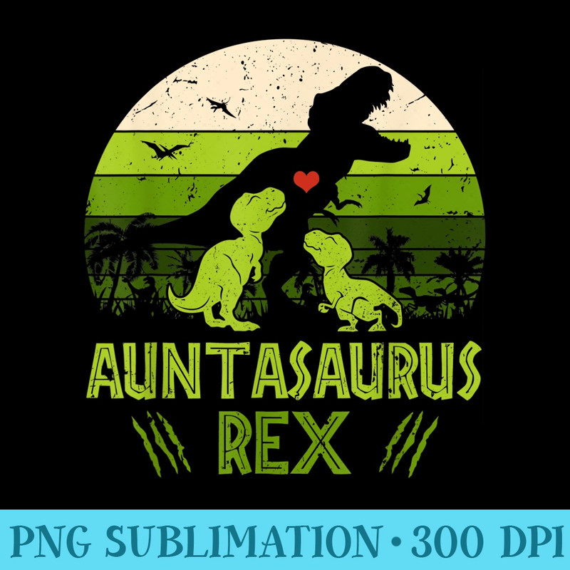 Vintage Retro 2 Auntasaurus Dinosaur Lover T - Shirt Clipart Free PNG - Defying the Norms