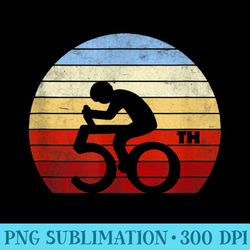 50th birthday mountain bike tour cycling lover retro vintage - sublimation png designs