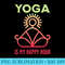 Yoga Is My Happy Hour Vintage Colors Namaste - PNG design assets - Lifetime Access To Purchased Files