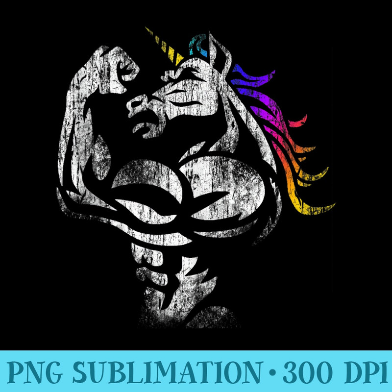Muscle Unicorn Workout Fathers Day Weightlifting Gym - Transparent Shirt Clip Art - Instant Access To Downloadable Files