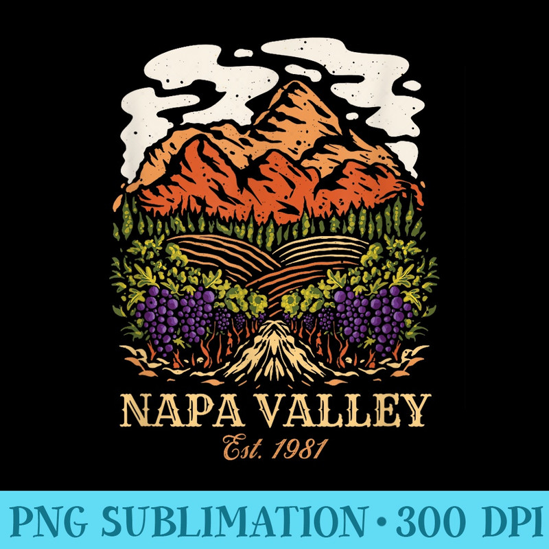 Napa Valley Vineyard California Winery Wine Lover - Sublimation templates PNG - Unlock Vibrant Sublimation Designs