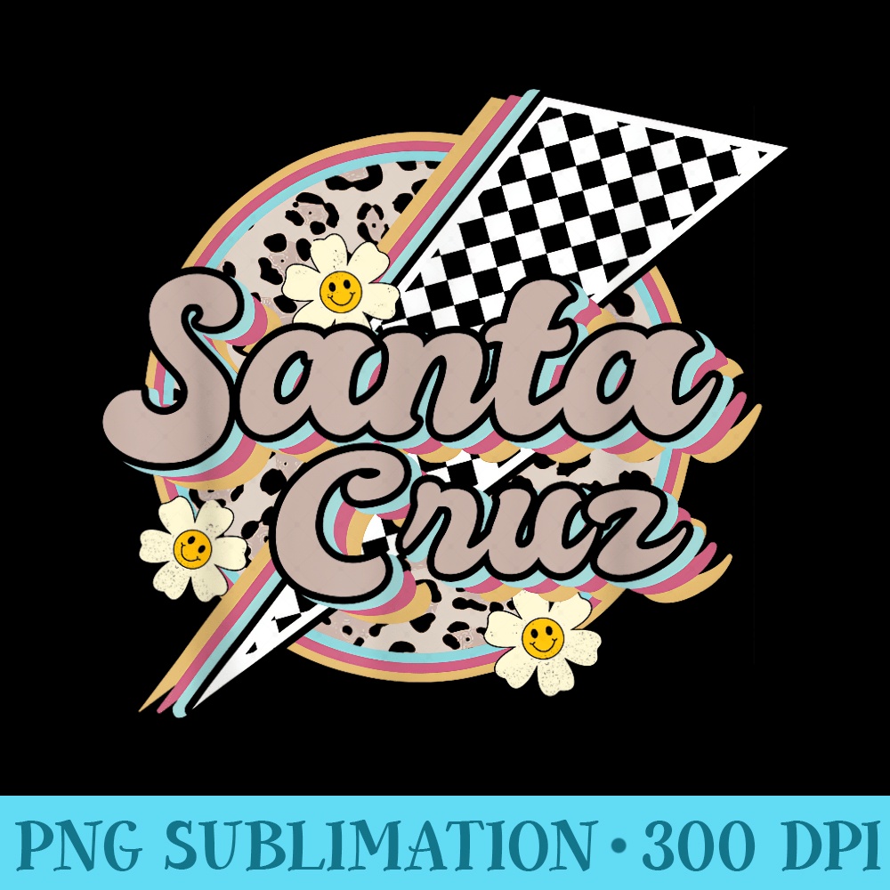 Retro Vintage Surfing Skateboard Graphic Design Santa Cruz - PNG Download Collection - Add a Festive Touch to Every Day