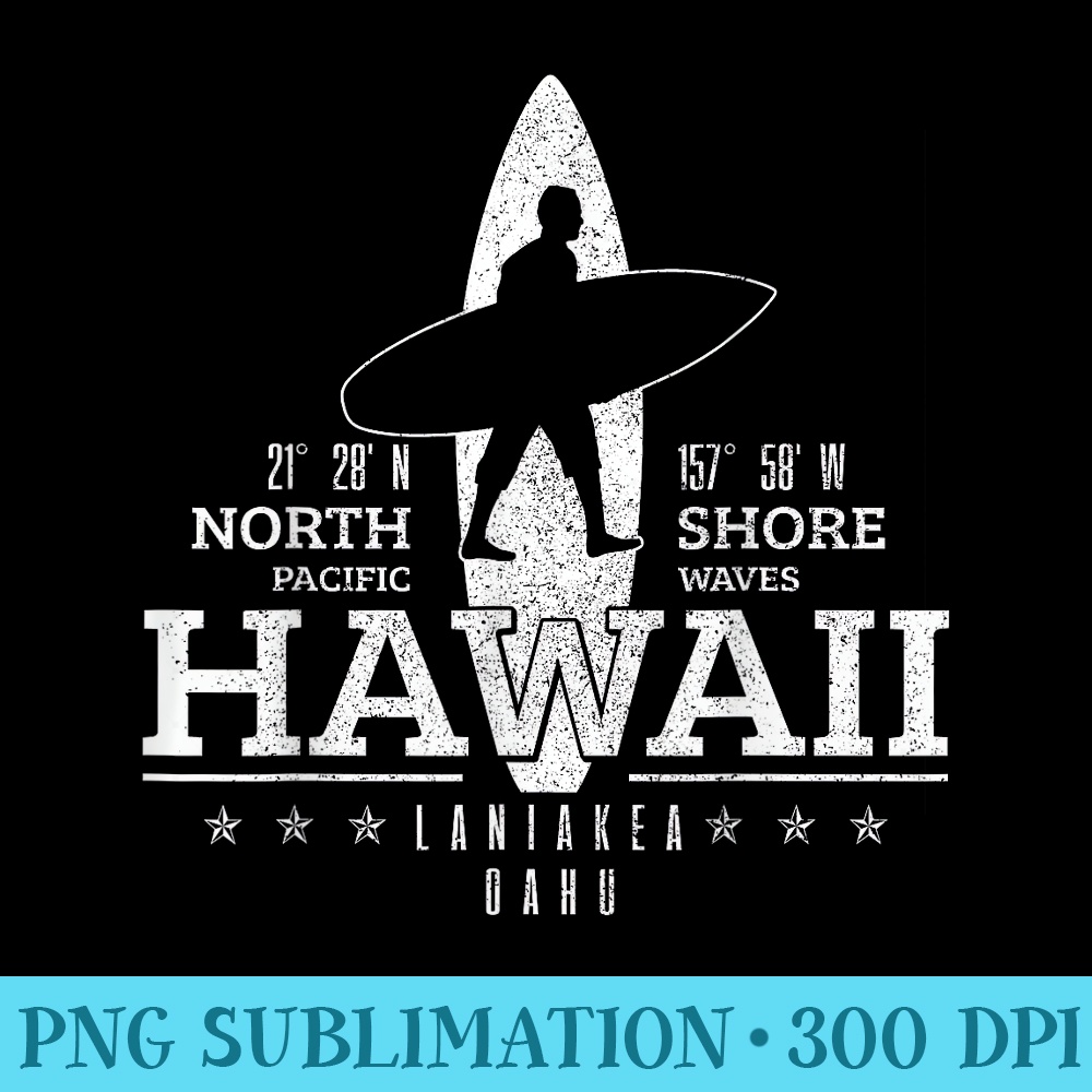 Hawaii Surfing Uaho Beach North Shore Surf Surfer - Sublimation printables PNG download - Perfect for Personalization