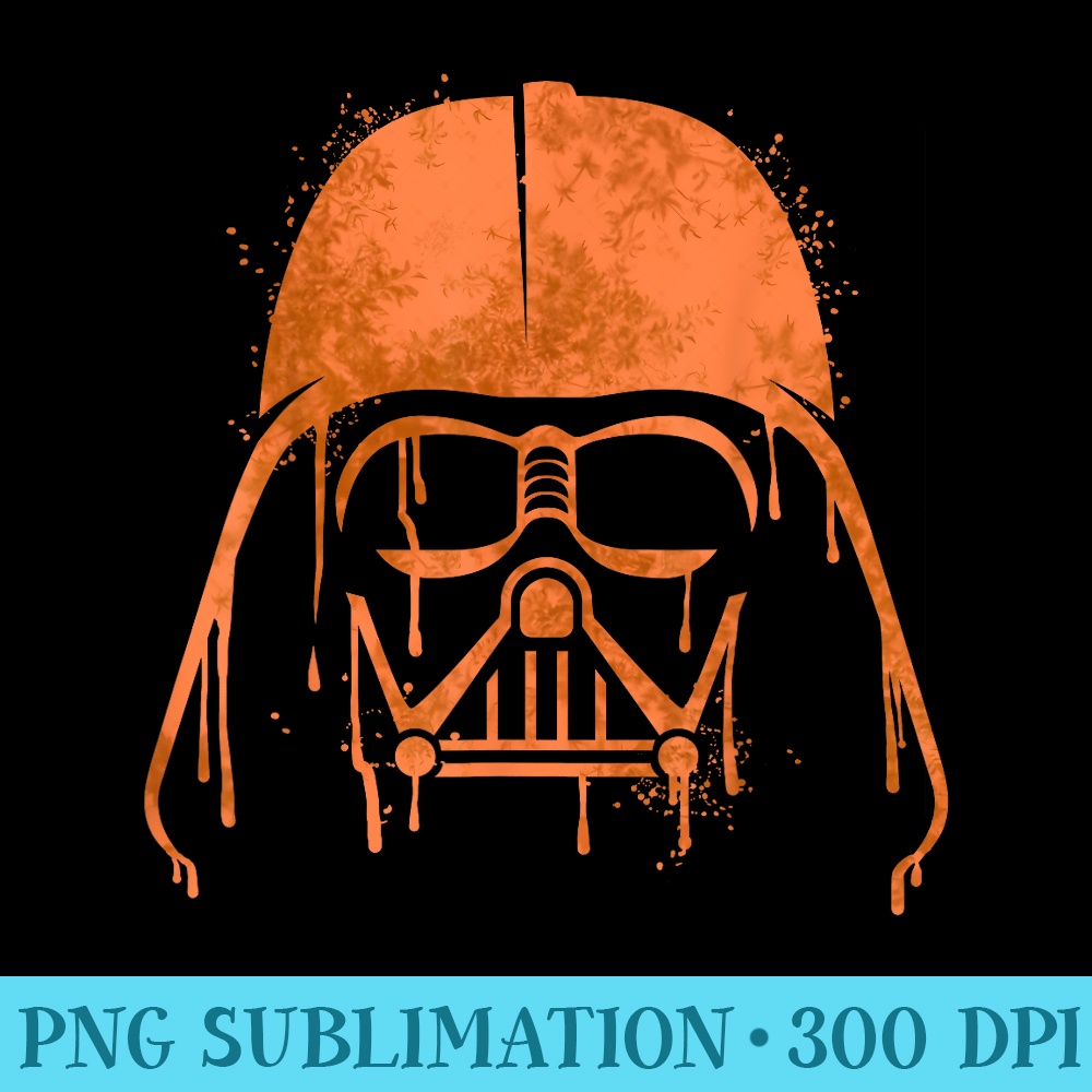 Star Wars Darth Vader Orange Helmet Drip Halloween - PNG Download Artwork - Create with Confidence