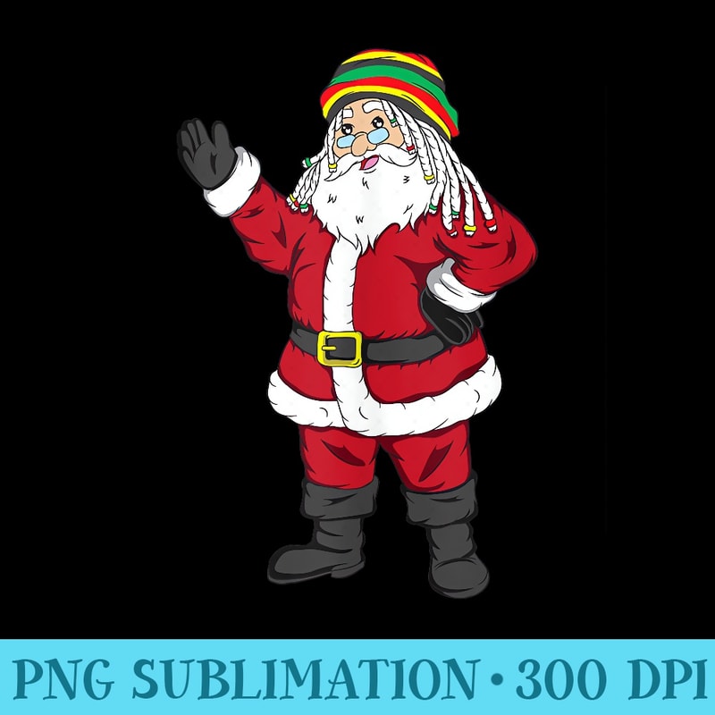 Funny Jamaican Christmas Rasta Santa Claus Rastafarian - Stylish Shirt PNG - Perfect for Sublimation Mastery